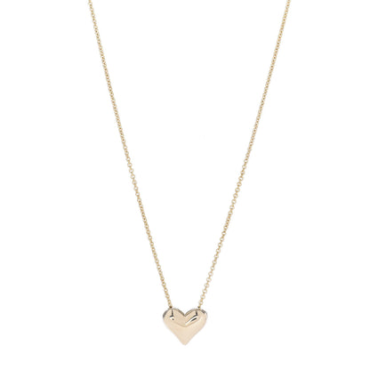Tiffany 18K Yellow Gold Large Puff Heart Pendant Necklace 1 of 6