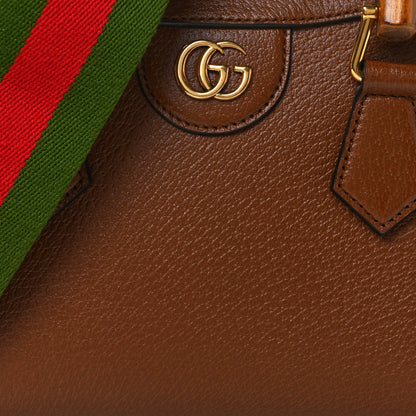 Gucci Textured Dollar Calfskin Web Mini Diana Tote Bag Cuir Black 6 of 11
