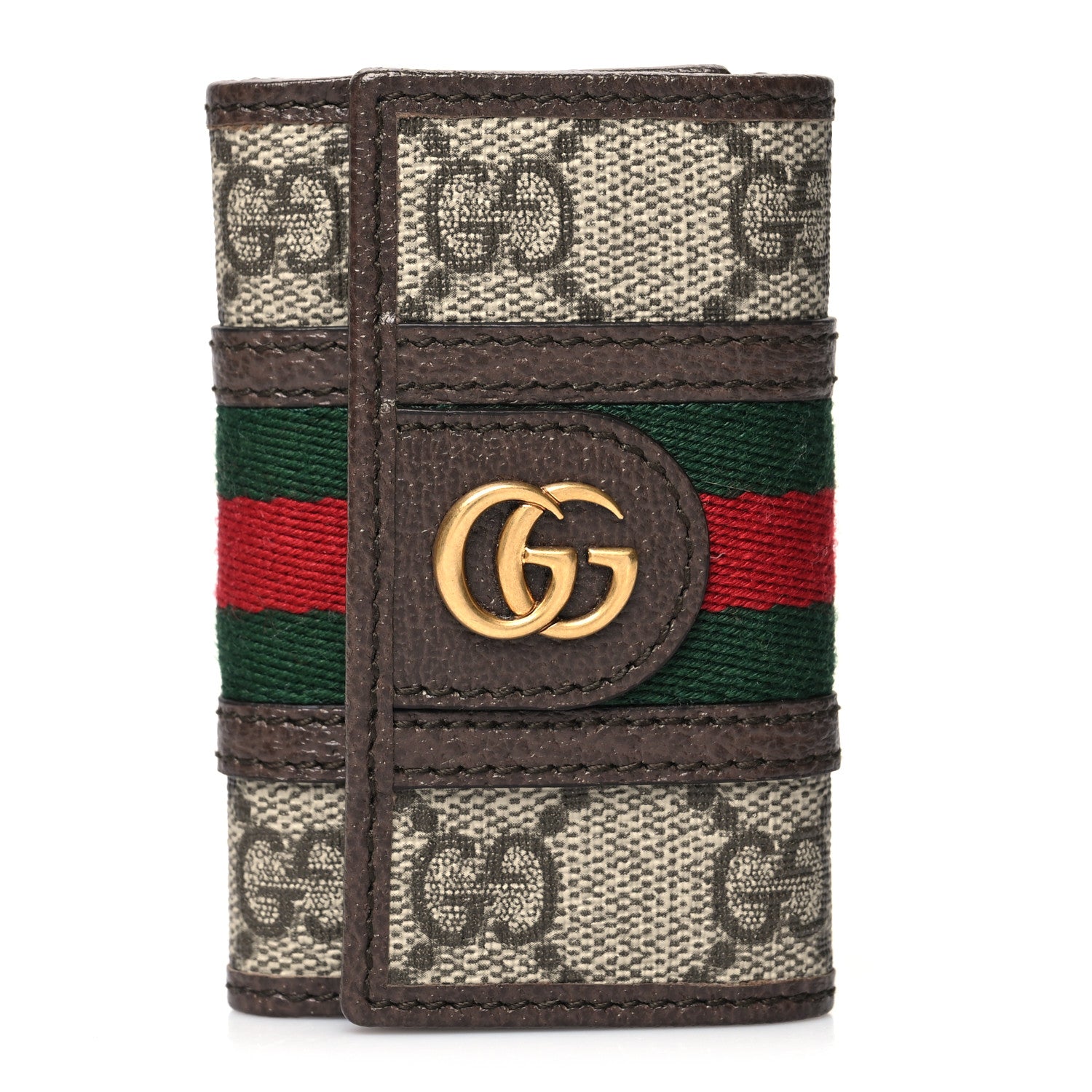Gucci GG Supreme Monogram Web Ophidia 6 Key Holder Case Beige New Acero 1 of 11