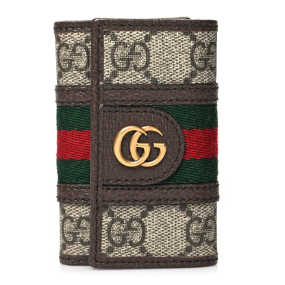 Gucci GG Supreme Monogram Web Ophidia 6 Key Holder Case Beige New Acero 1 of 11