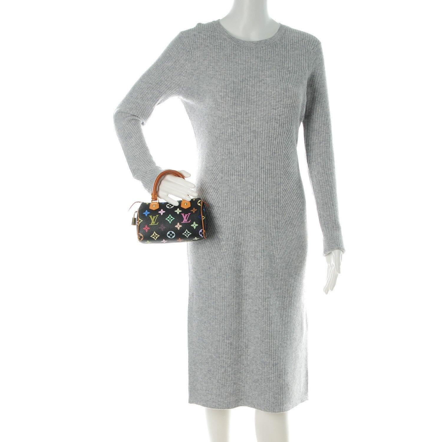 Louis Vuitton Monogram Multicolor Mini Sac HL Speedy Black 2 of 7