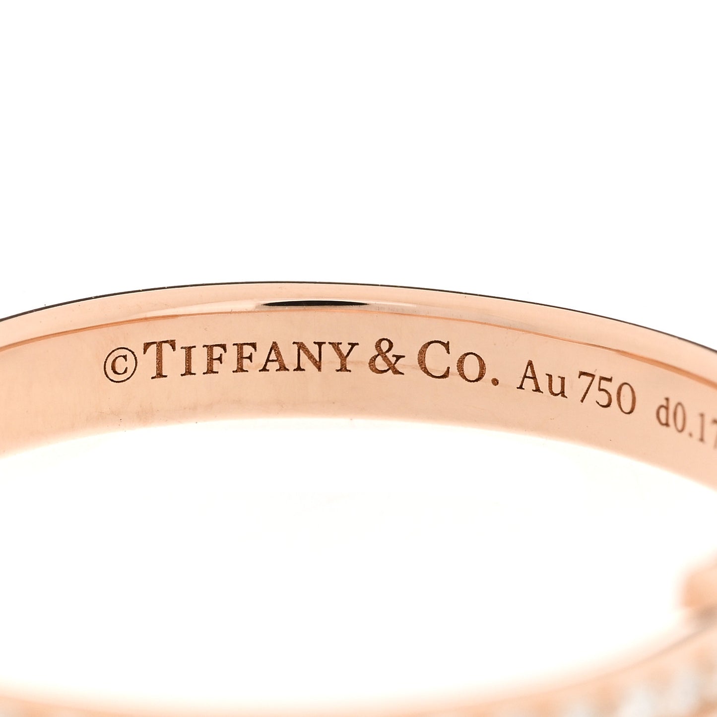 18K Rose Gold Diamond Lock Ring 62 10