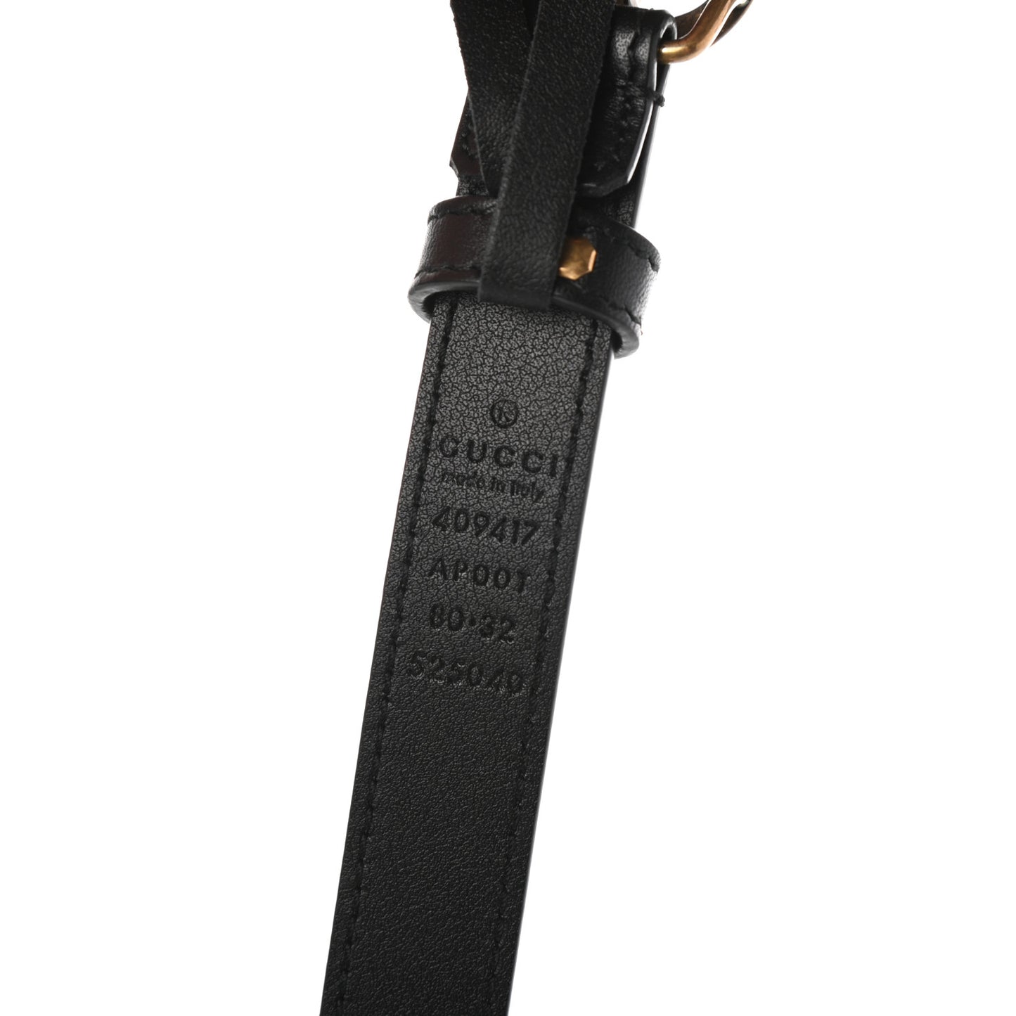 Calfskin Double G 20mm Belt 80 32 Black