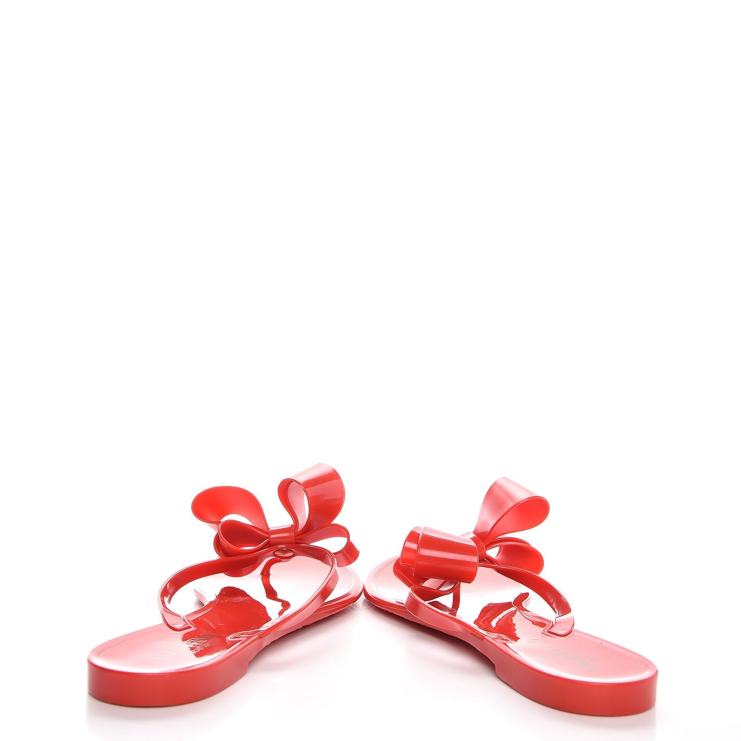 Valentino Garavani PVC Jelly Bow Thong Sandals 41 Rosso Valentino 6 of 9