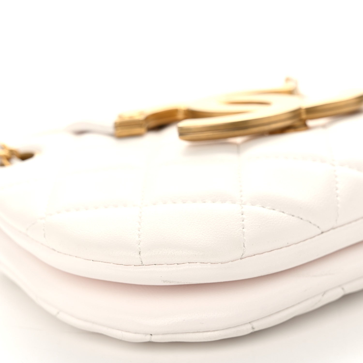 Chanel Lambskin Quilted Small Messenger Bag White 9 of 10