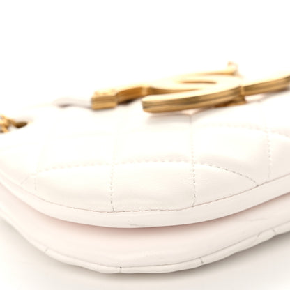 Chanel Lambskin Quilted Small Messenger Bag White 9 of 10