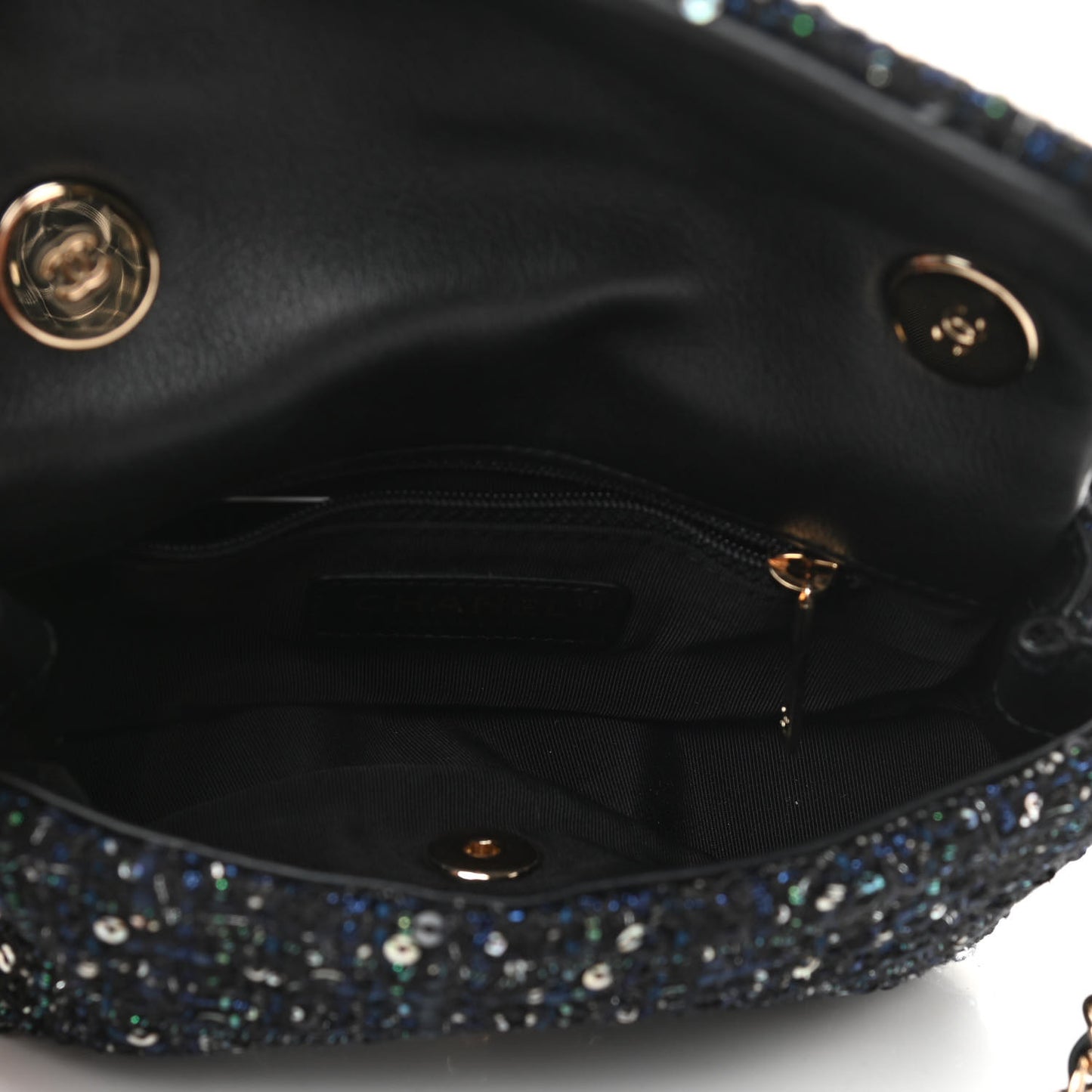 Tweed Mini Pearl Handle Flap Black Ecru