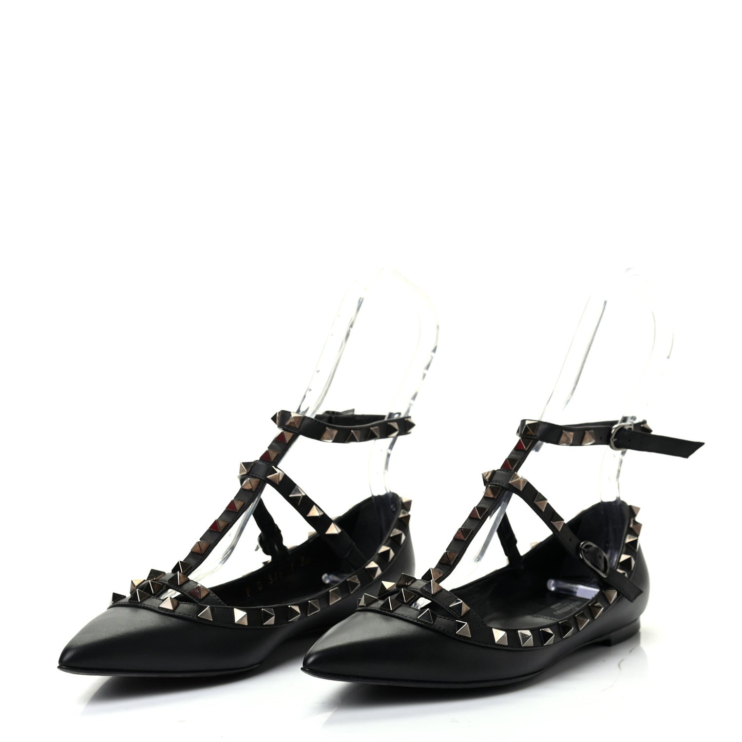Nappa Rockstud Cage Ballerina Flats 36 Black