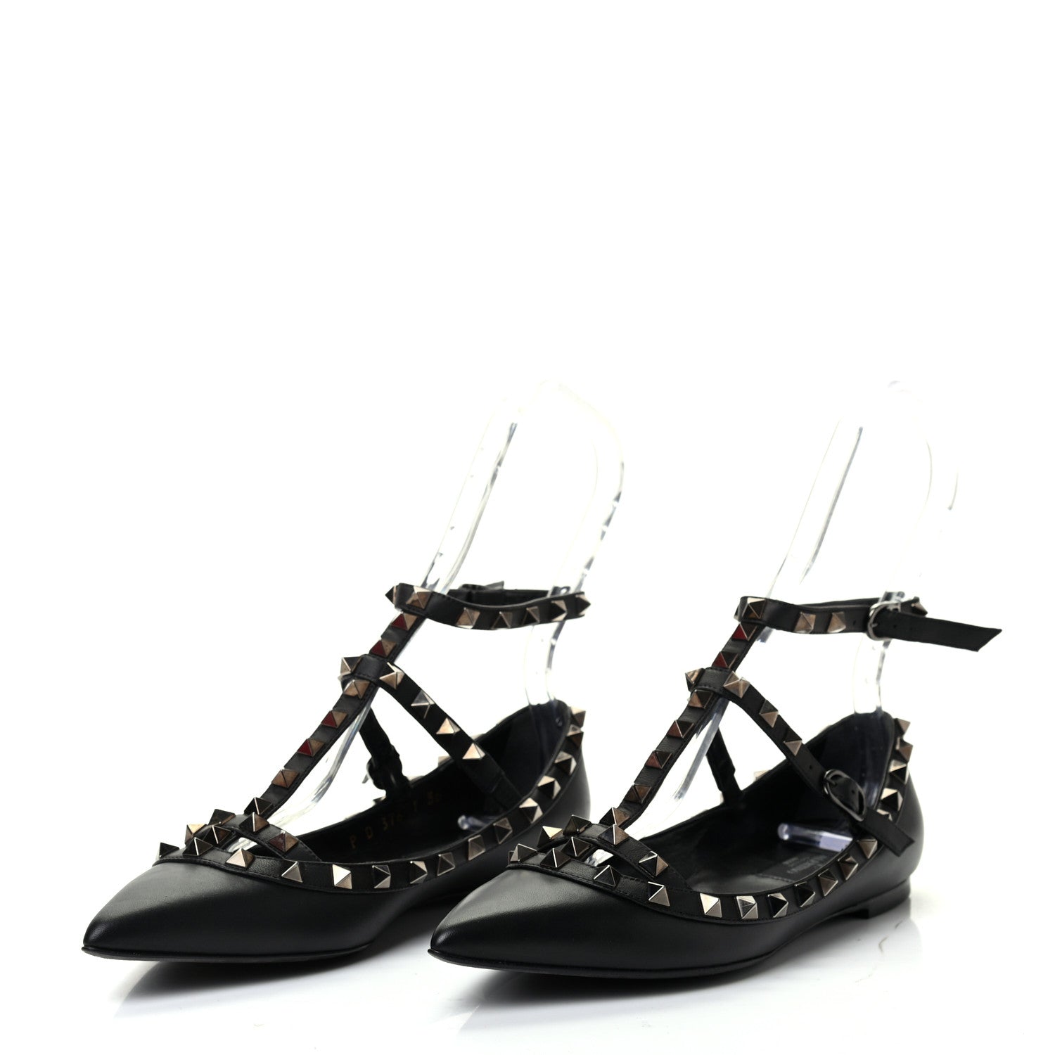Valentino Garavani Nappa Rockstud Cage Ballerina Flats 36 Black 3 of 9