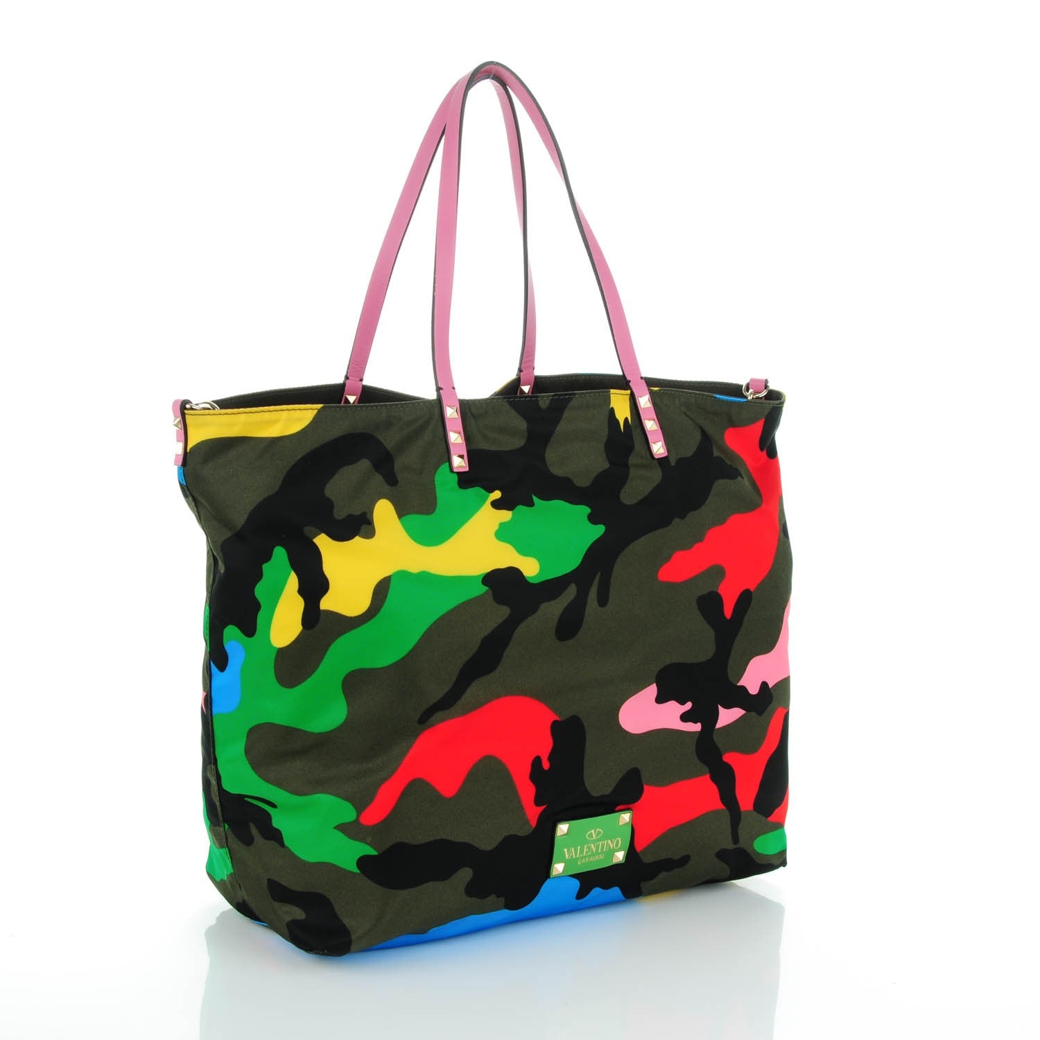 Valentino Garavani Nylon Psychedelic Camo Rockstud Easy Tote Multicolor 3 of 8