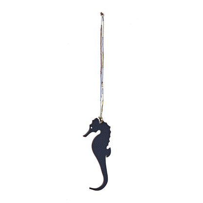 Hermes Epsom Togo Petit H Seahorse Bag Charm Capucine Bleu Saphir 1 of 4