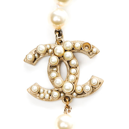 Chanel Graduated Pearl CC Long Necklace Gold 3 of 8