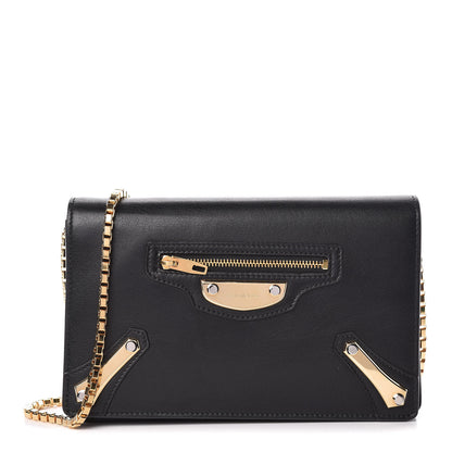 Balenciaga Veau Amp Plate Gold Chain Wallet Black 1 of 11