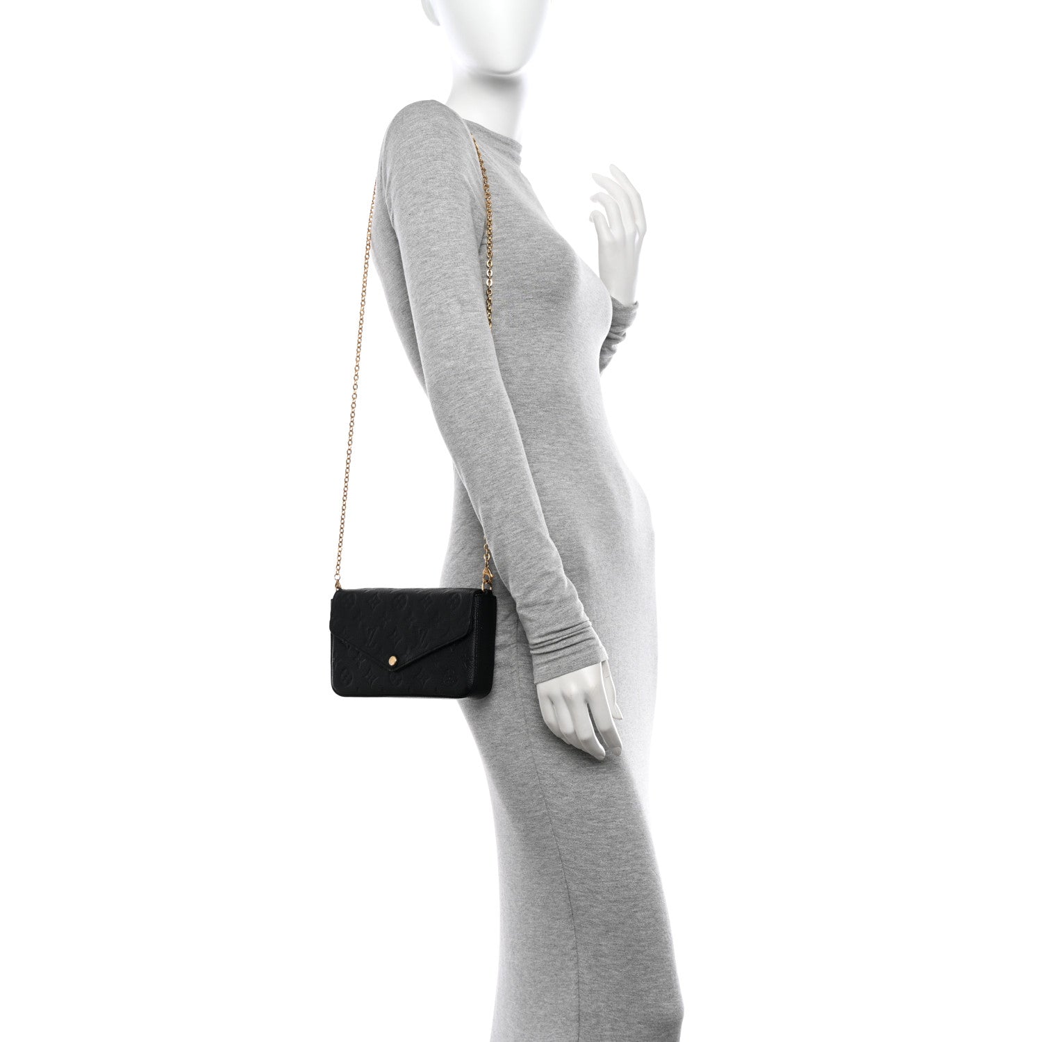 Louis Vuitton Empreinte Pochette Felicie Chain Wallet Black 2 of 13