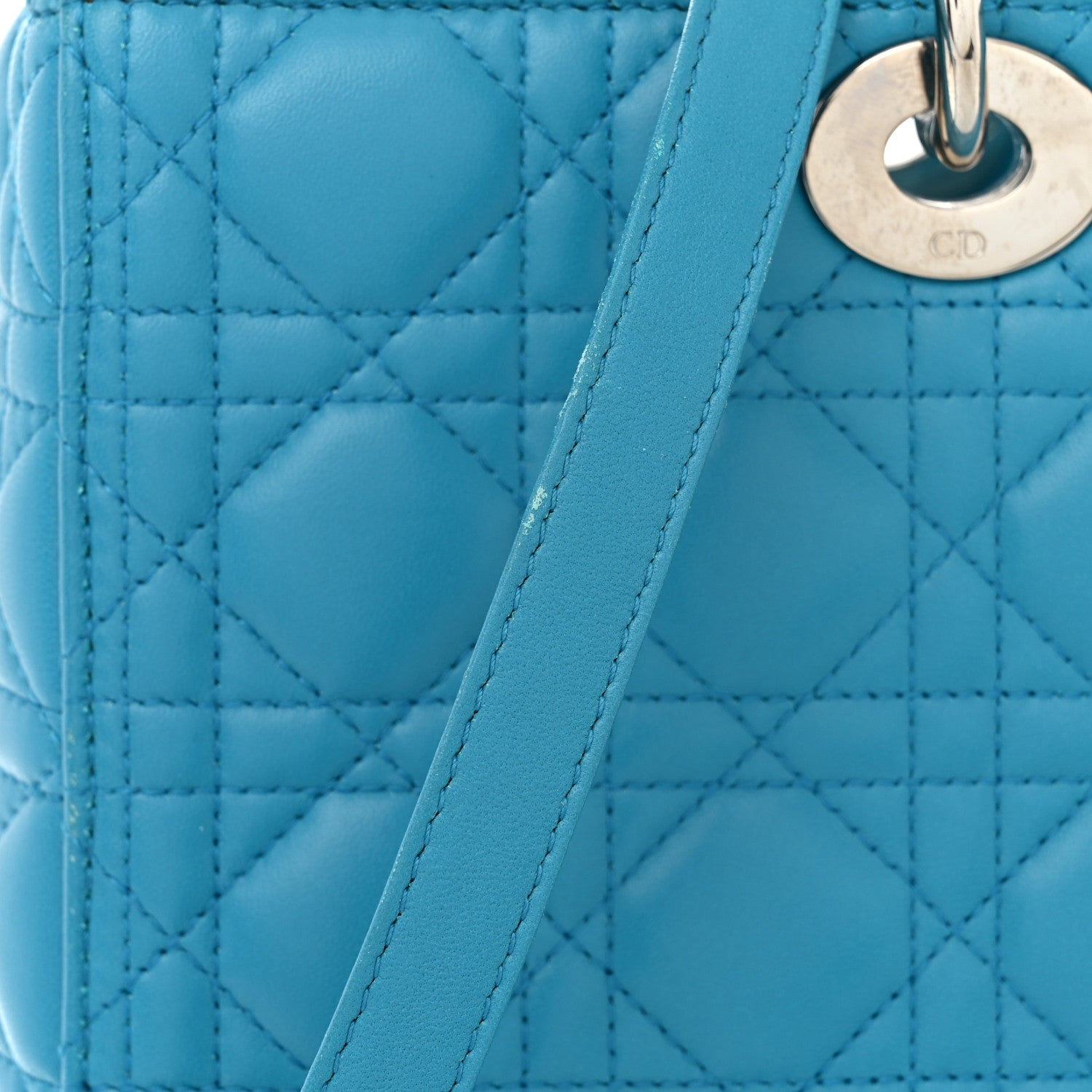 Christian Dior Lambskin Cannage Large Lady Dior Turquoise 11 of 21