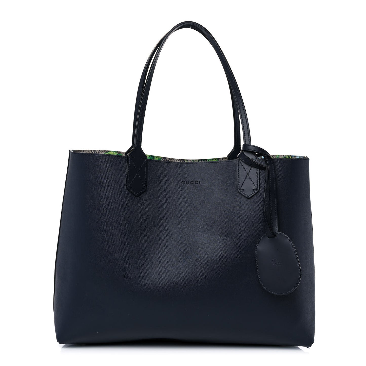 GG Supreme Monogram Blooms Medium Reversible Tote Beige Blue Navy