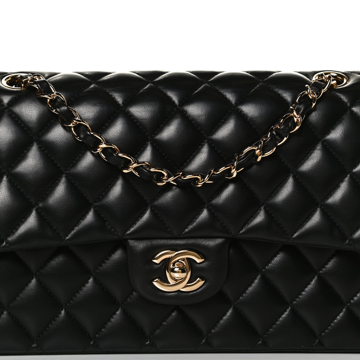 Chanel Lambskin Quilted Medium Double Flap Black 7 of 16