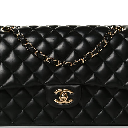 Chanel Lambskin Quilted Medium Double Flap Black 7 of 16