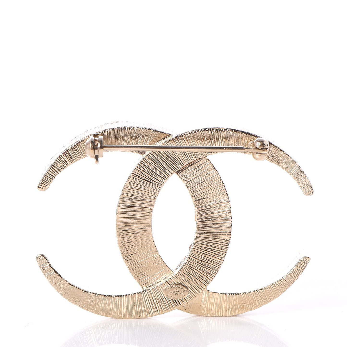 Baguette Crystal Dubai CC Brooch Gold