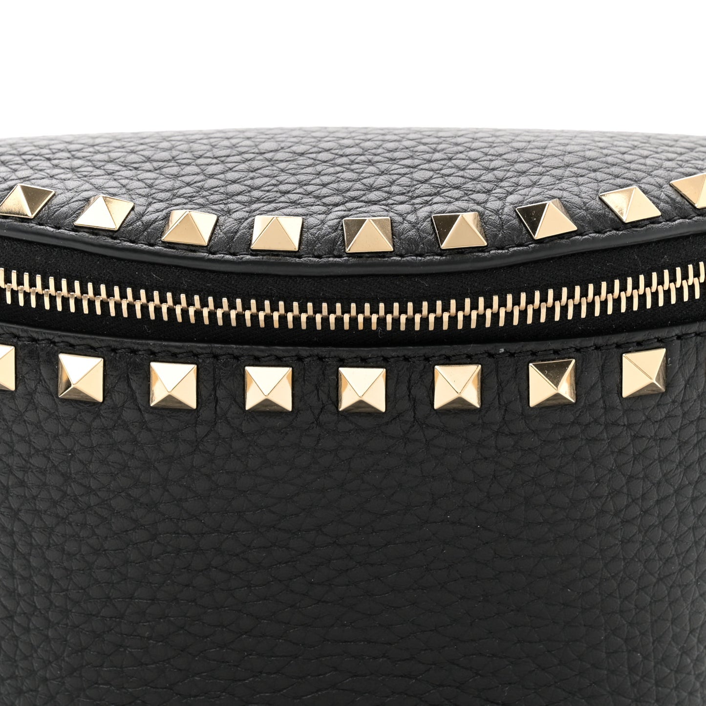 Calfskin Rockstud Belt Bag Black
