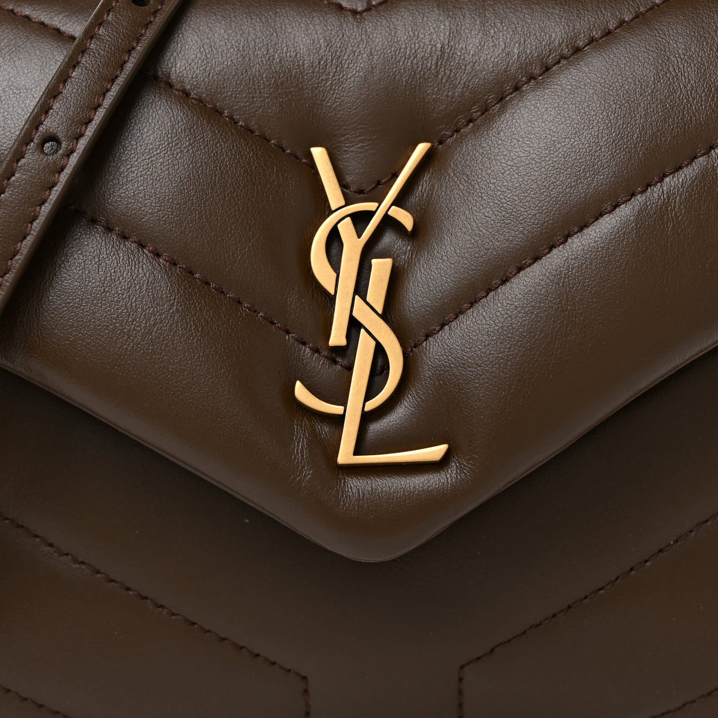 Calfskin Y Quilted Monogram Toy Loulou Crossbody Bag Soil Brown
