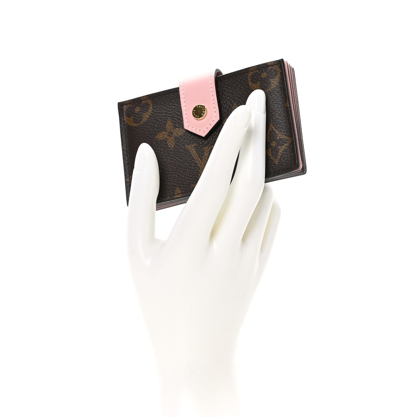 Monogram Gusset Card Holder Rose Ballerine