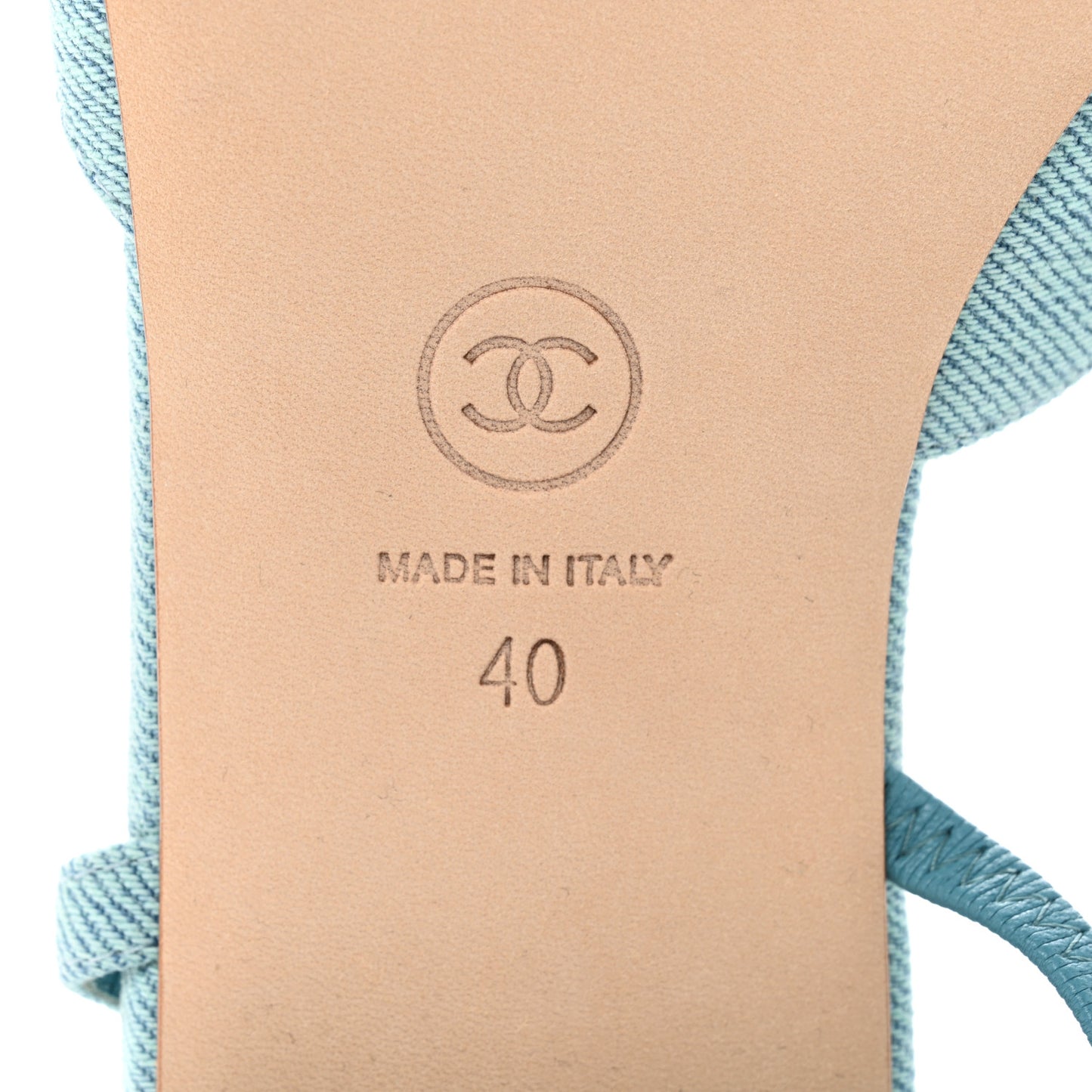 Denim Cap Toe CC Slingback Flats 40 Blue