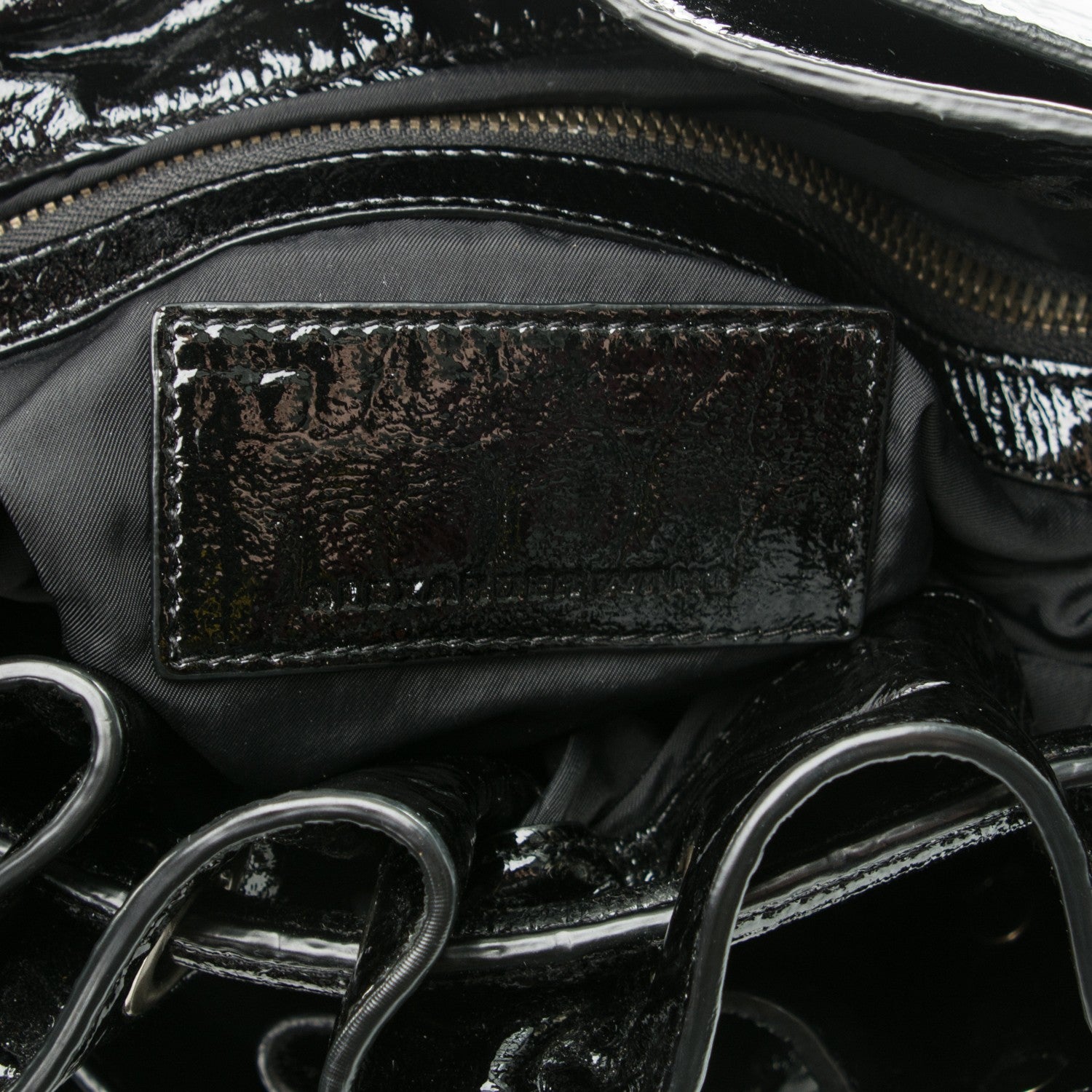 Alexander Wang Patent Diego Bucket Bag Black Brass Hardware 6 of 7