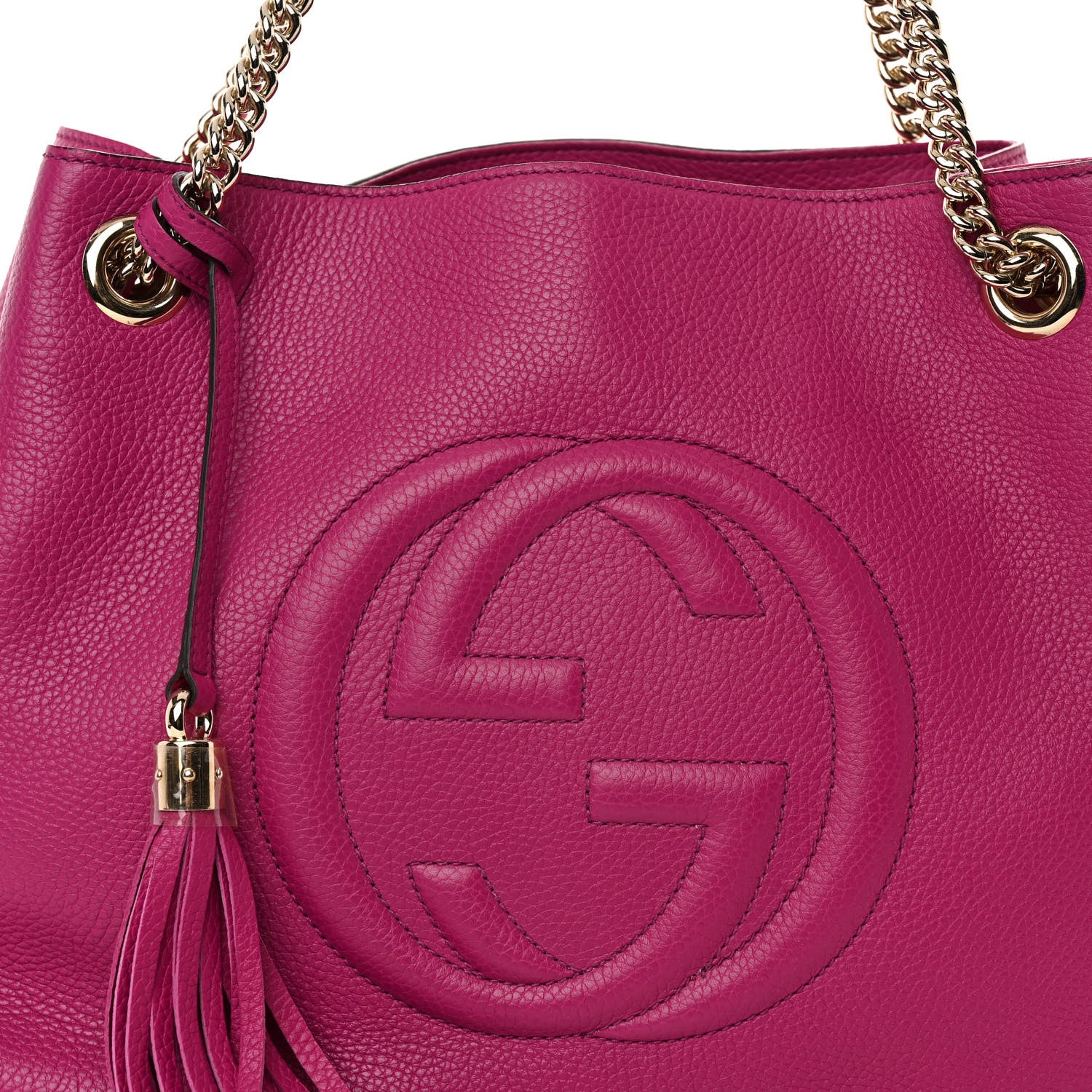 Gucci Cellarius Calfskin Medium Soho Chain Shoulder Bag Bright Bouganville 8 of 10