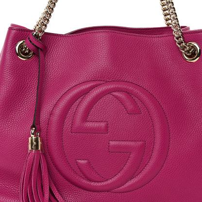 Gucci Cellarius Calfskin Medium Soho Chain Shoulder Bag Bright Bouganville 8 of 10