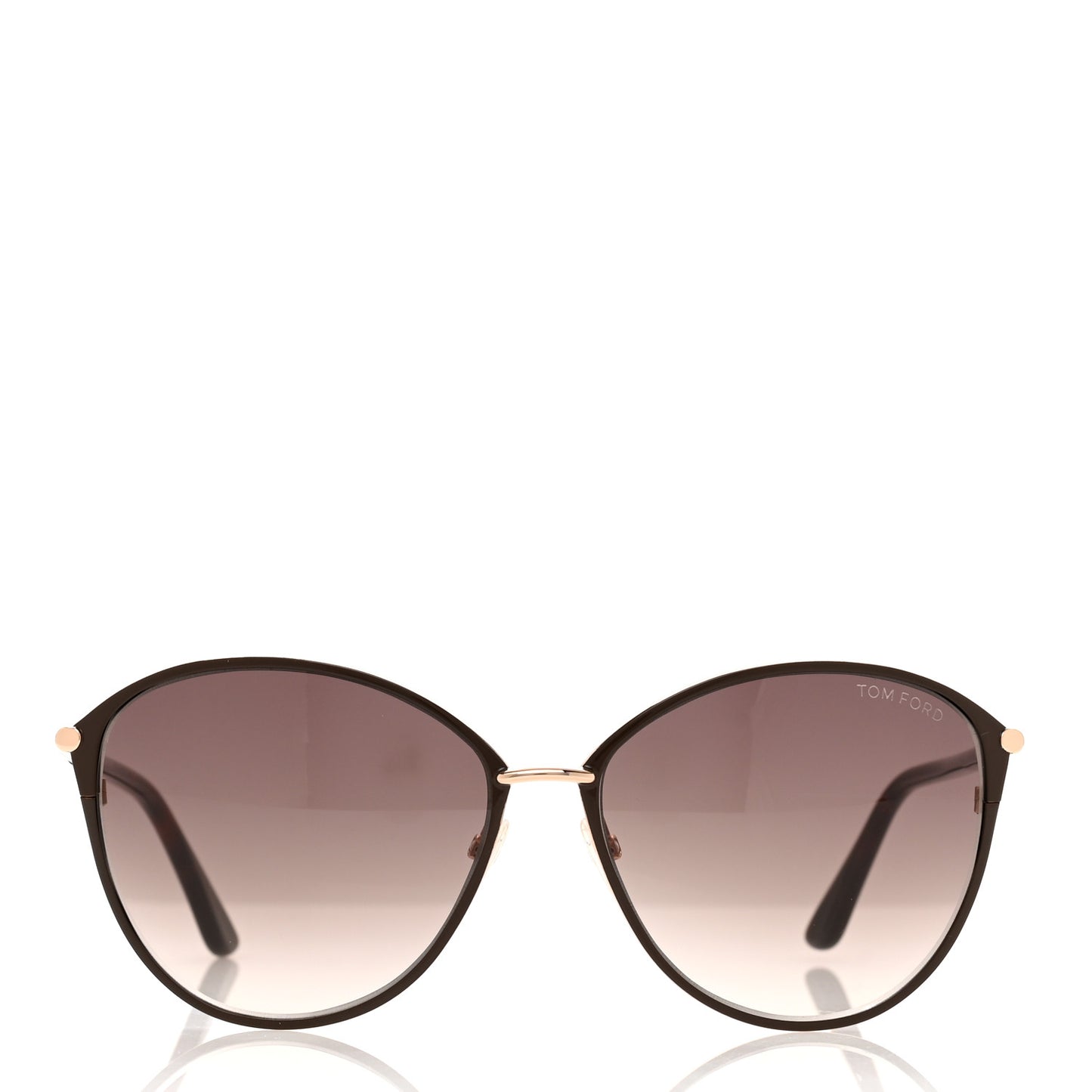 Metal Penelope Vintage Round Sunglasses TF320 Brown