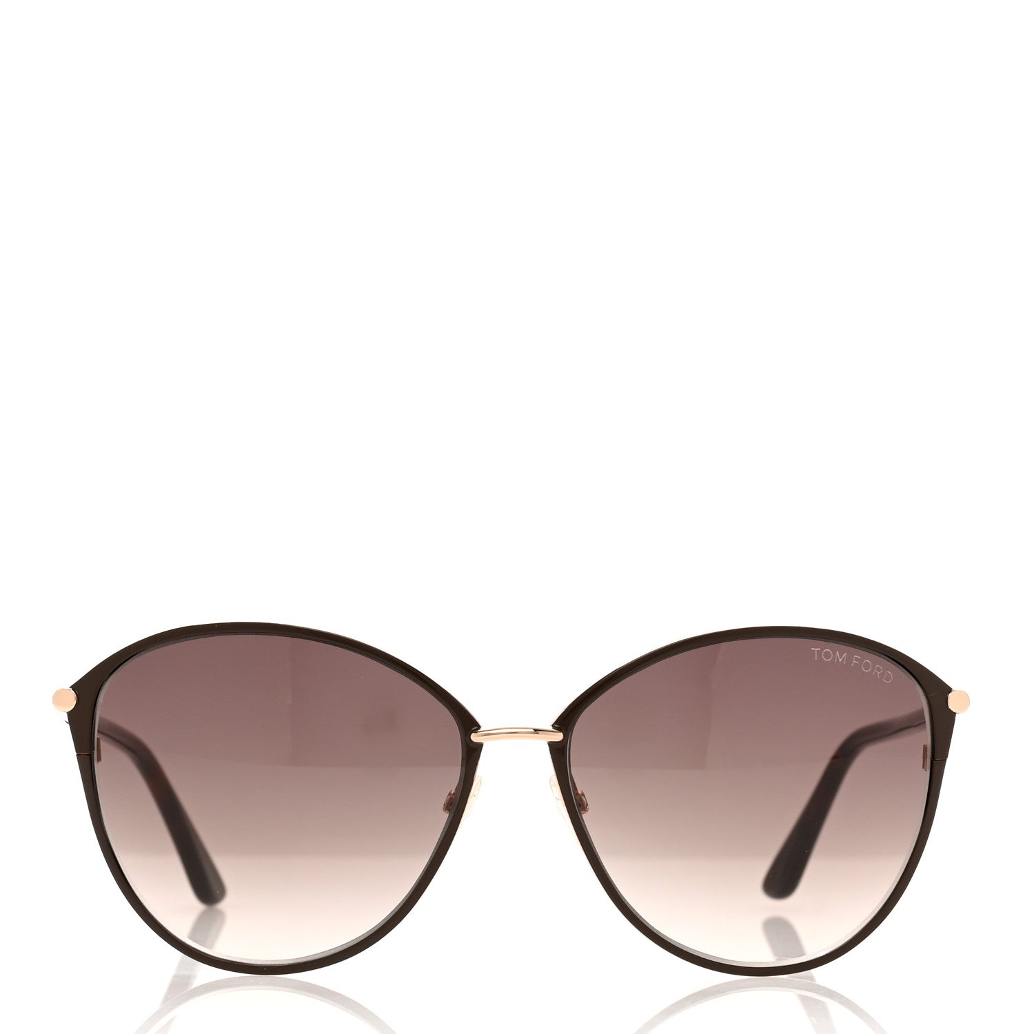 Tom Ford Metal Penelope Vintage Round Sunglasses TF320 Brown 2 of 7