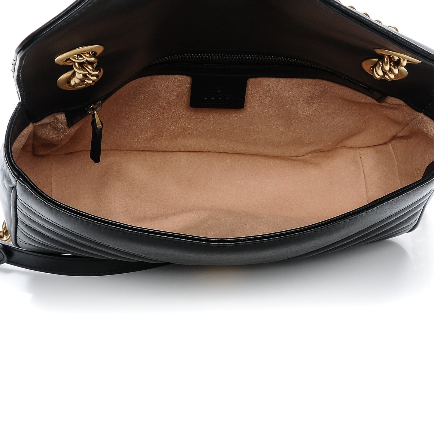 Calfskin Matelasse Small GG Marmont Shoulder Bag Black