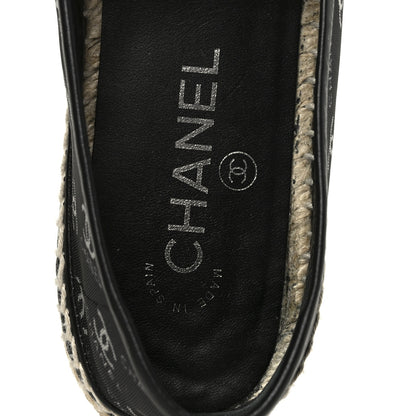 Chanel Mesh Grosgrain CC Espadrilles 38 Black White 7 of 11