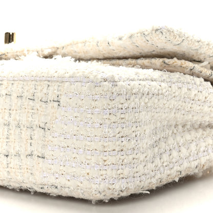 Chanel Tweed Patchwork Medium Double Flap White 8 of 8
