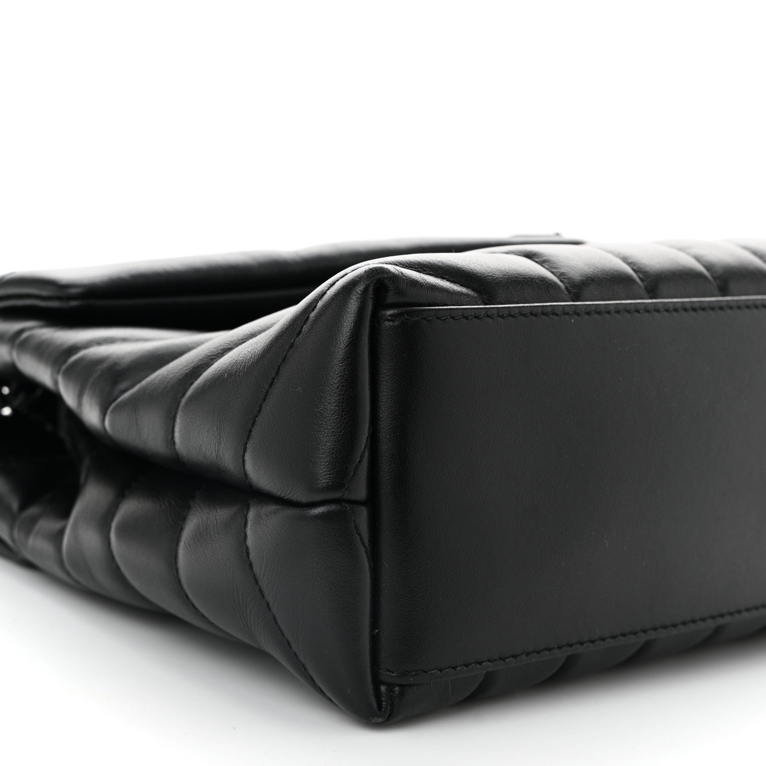Saint Laurent Calfskin Y Quilted Monogram Monochrome Small Loulou Chain Satchel Black 9 of 10