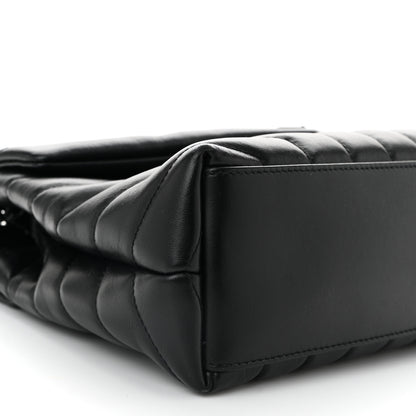 Saint Laurent Calfskin Y Quilted Monogram Monochrome Small Loulou Chain Satchel Black 9 of 10