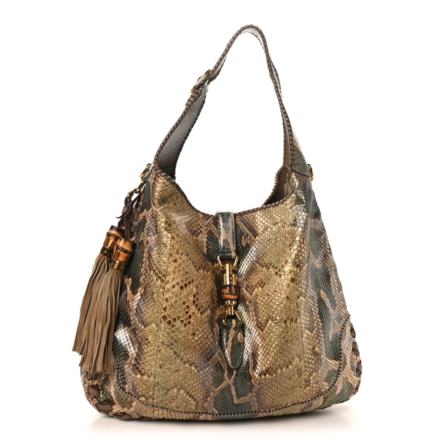 Gucci Snakeskin Large Jackie Shoulder Bag Multicolor 1 of 10