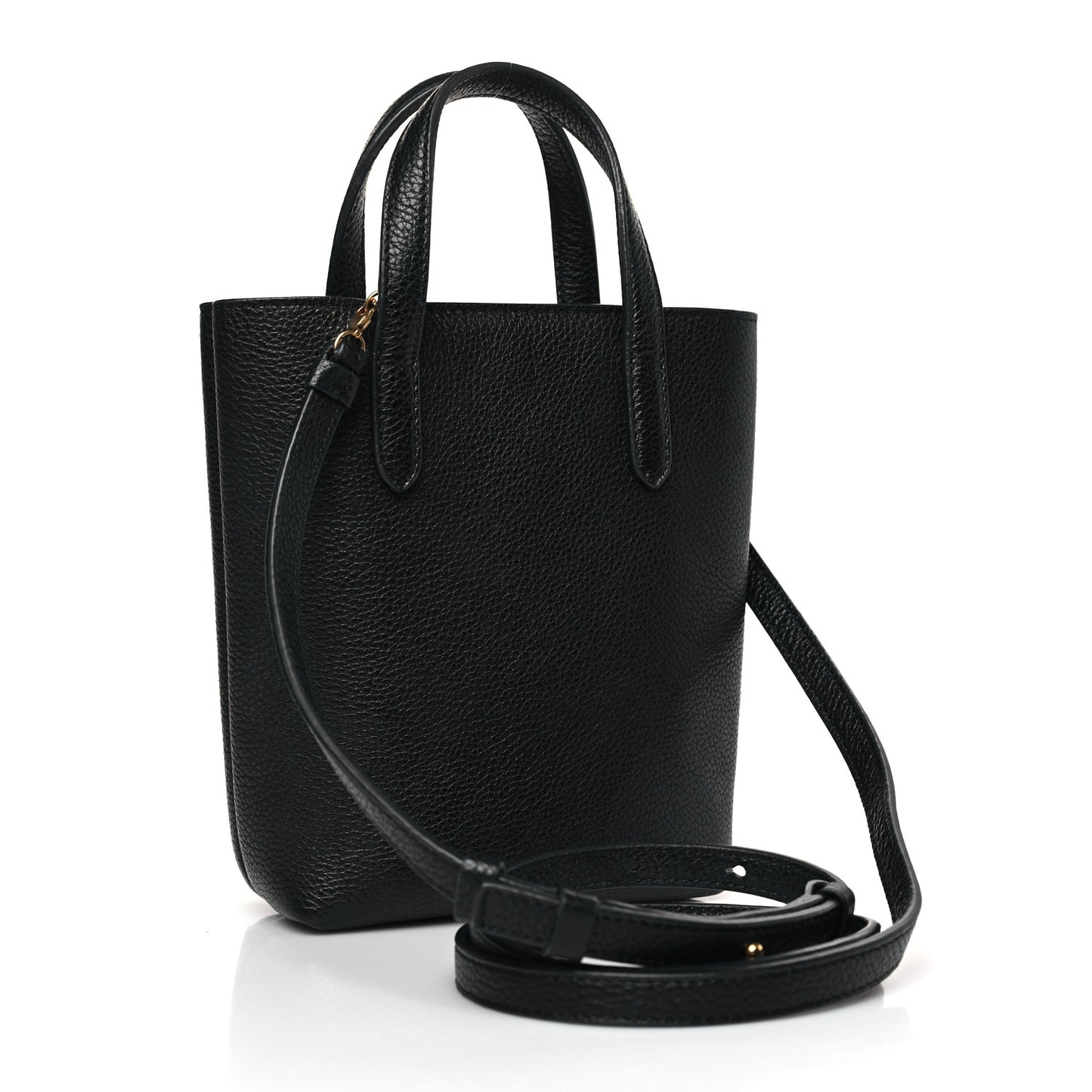 Tumbled Calfskin Gancini Mini Bag Black