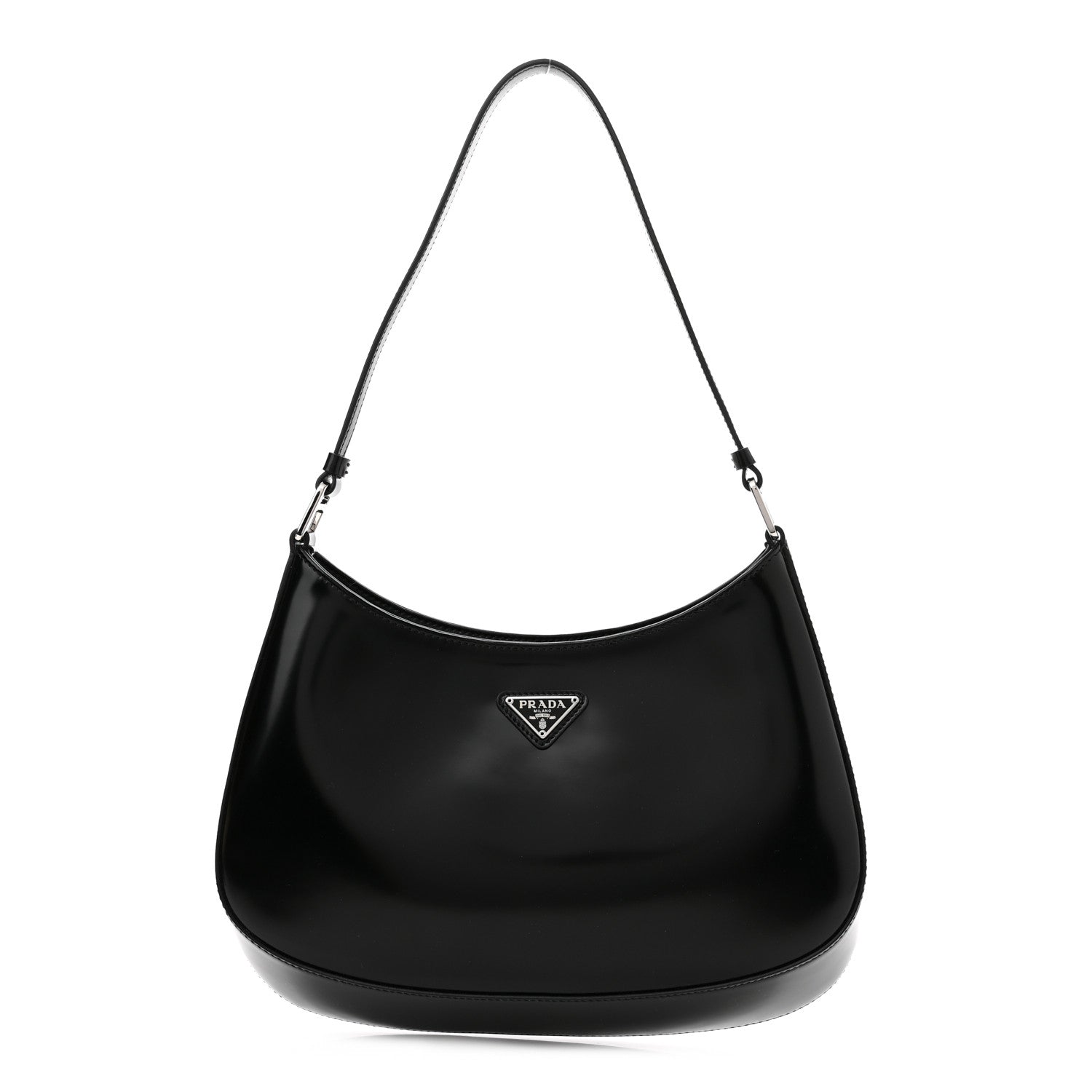 Prada Spazzolato Cleo Shoulder Bag Black 1 of 7