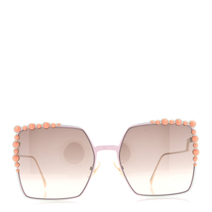 Fendi Metal Dots Square Sunglasses FF 0259/S Gold 2 of 8