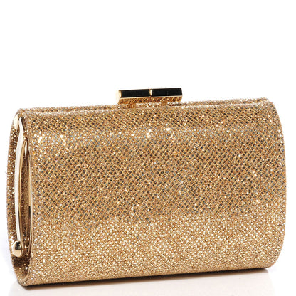 Jimmy Choo Glitter Fabric Mini Tube Clutch Gold 3 of 6