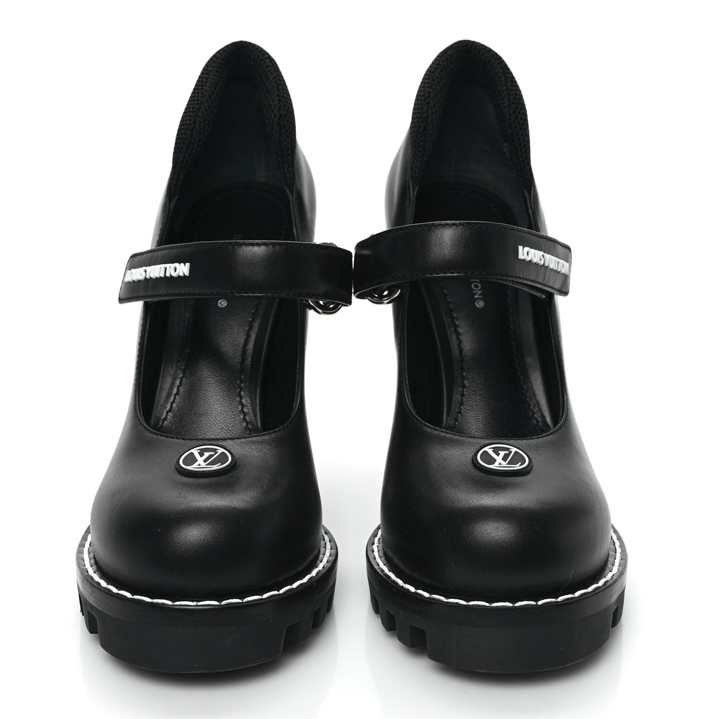 Calfskin Star Trail Ankle Pumps 36 Black