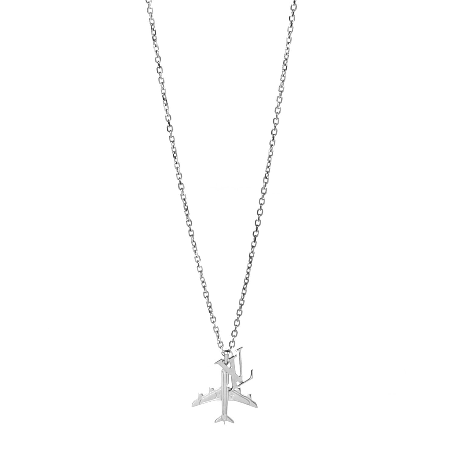 Louis Vuitton LV Plane Necklace Silver 1 of 5