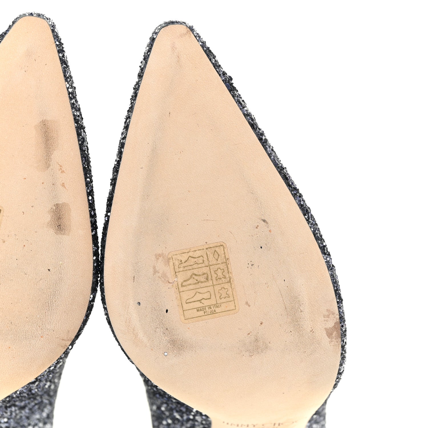 Jimmy Choo Coarse Glitter Degrade Pointy Toe Romy 100 Pumps 37.5 Navy Silver 7 of 11