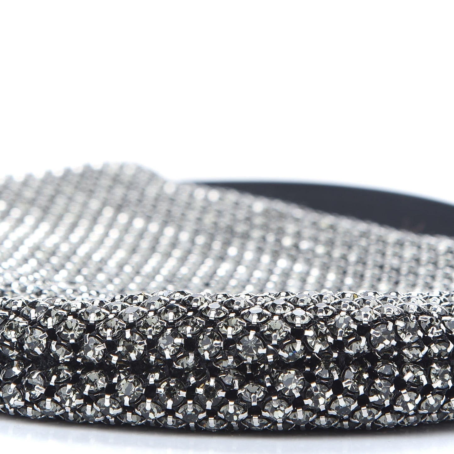 Mesh Crystal Wanglock Fortune Cookie Bag Black
