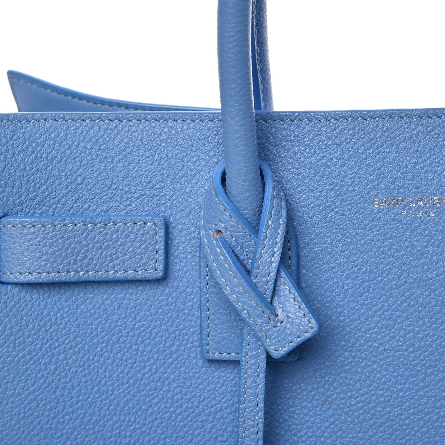 Saint Laurent Grained Calfskin Baby Sac De Jour Blue Clair 10 of 13
