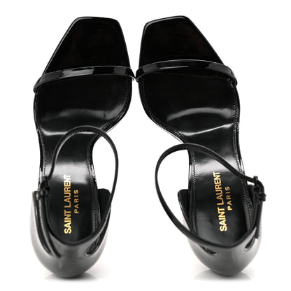 Saint Laurent Patent Calfskin Opyum 110 Sandals 40 Black Gold 2 of 10
