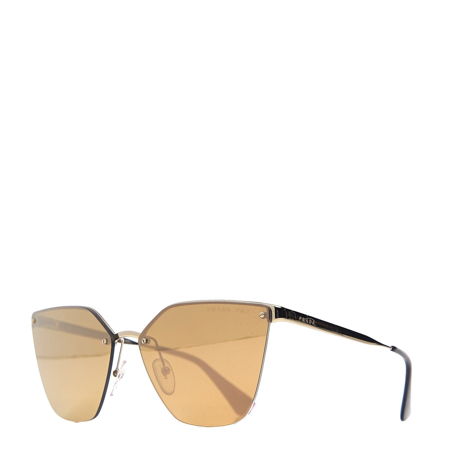 Prada Cat Eye Sunglasses SPR 68T Gold 1 of 8