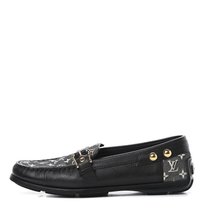 Louis Vuitton Calfskin Mini Lin Loafers 37 Black 1 of 11